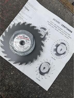 Sears Craftsman 9-32222 Carbide Tipped 7" Adjustable Dado Saw Blade 24 Tooth USA